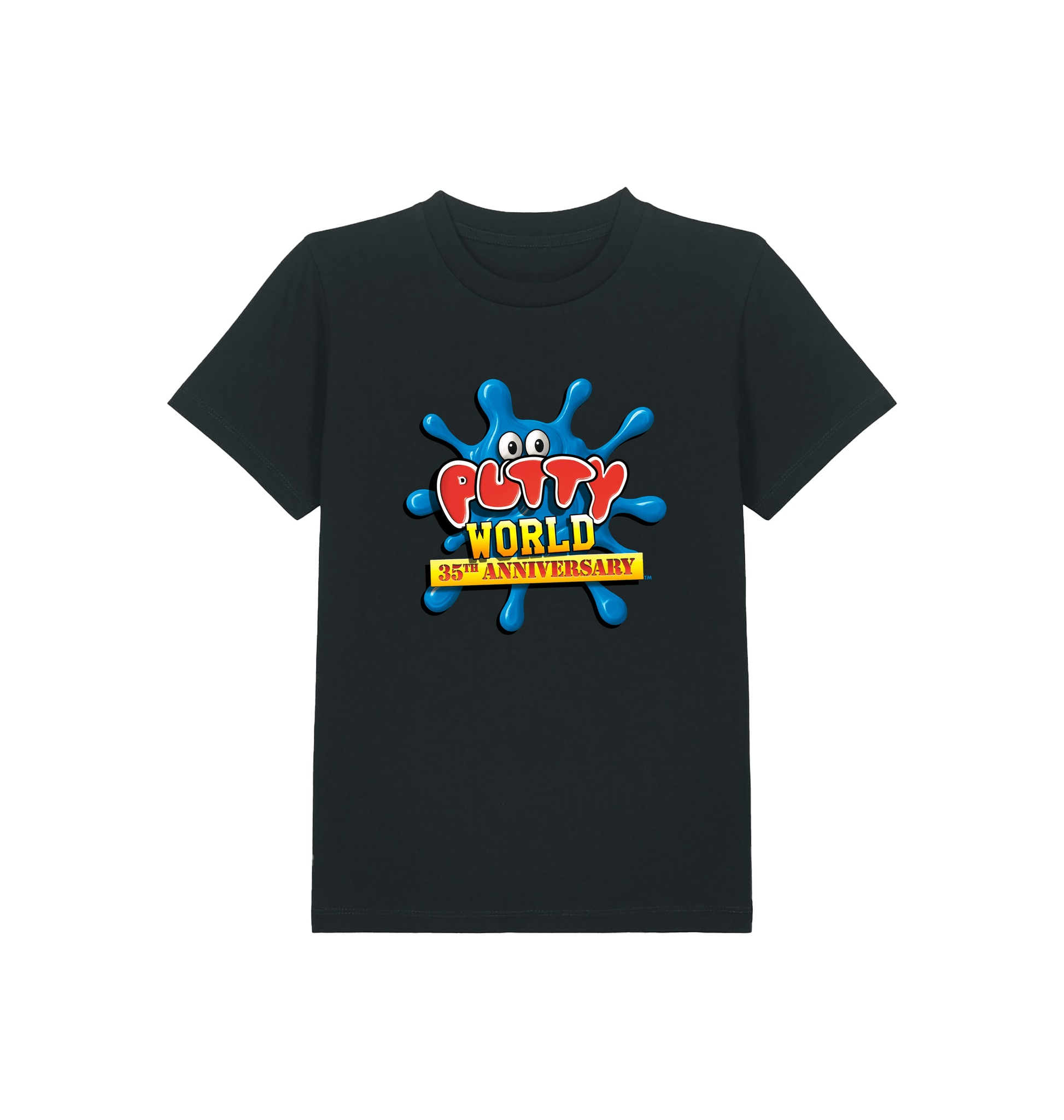 Black Printed Kids T-Shirt Front