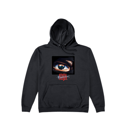 Jet Black Printed Hoody